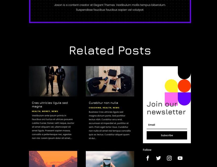 divi virtual conference blog post template