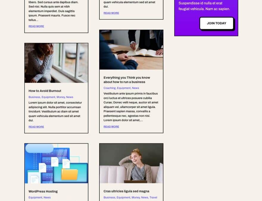 divi software category page template