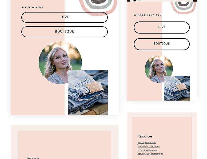 clothing store header footer