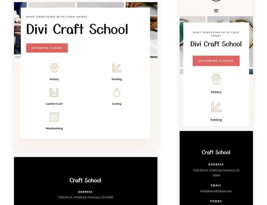 craft school header footer