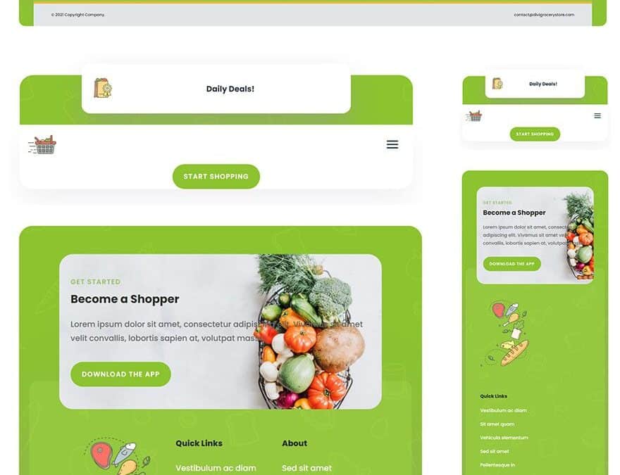 grocery delivery header footer