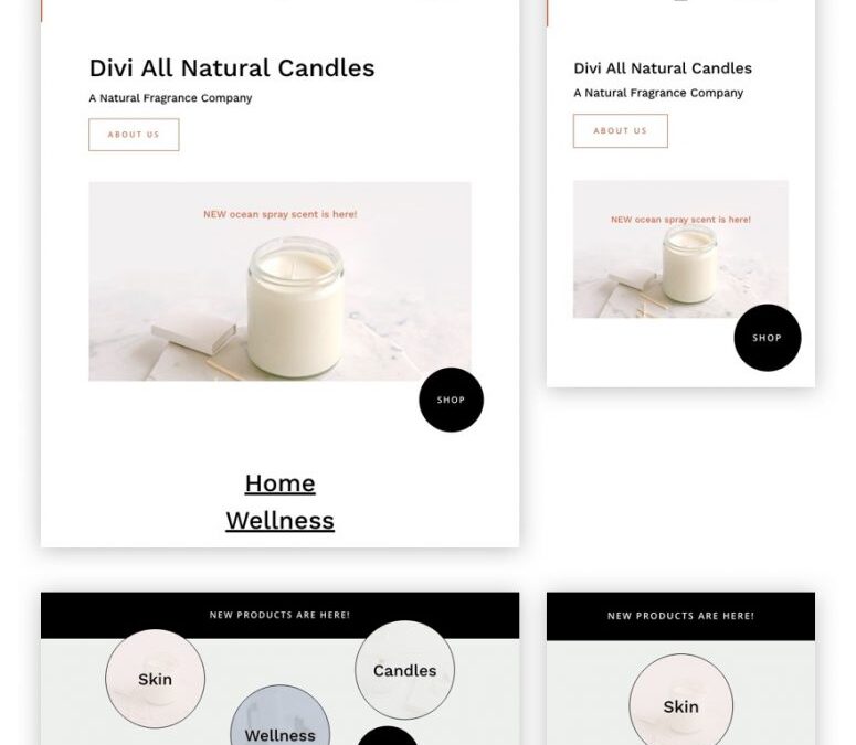 divi candle making header footer template