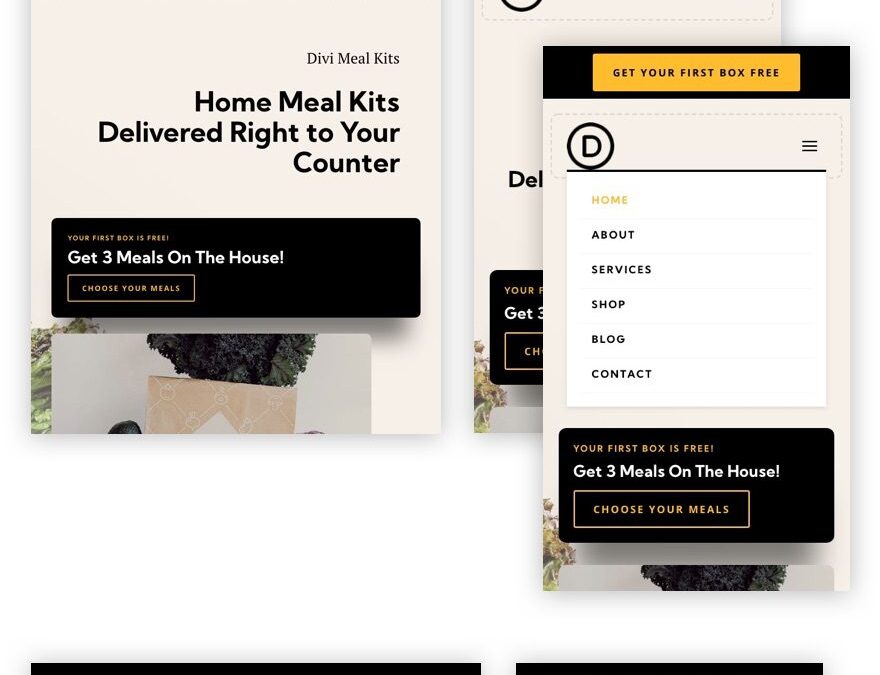 Download a FREE Header and Footer for Divi's Meal Kit Layout Pack