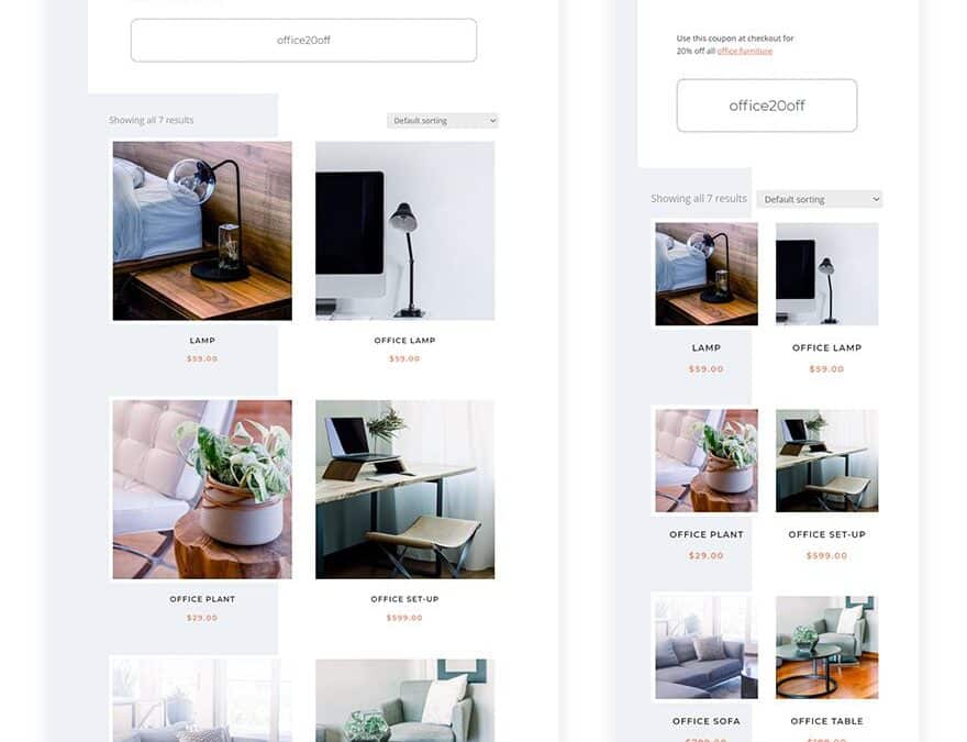 furniture store product category page template