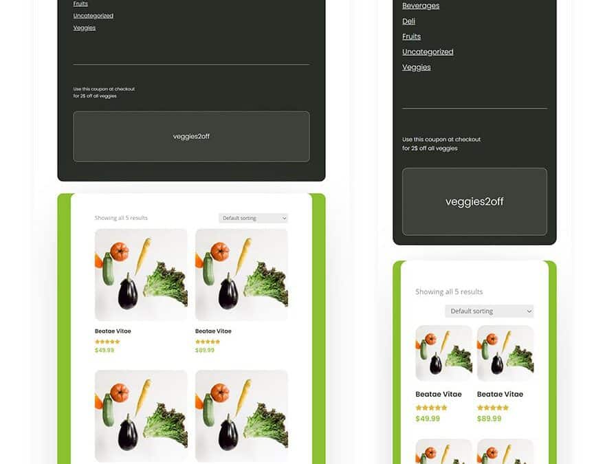 grocery delivery product category page template