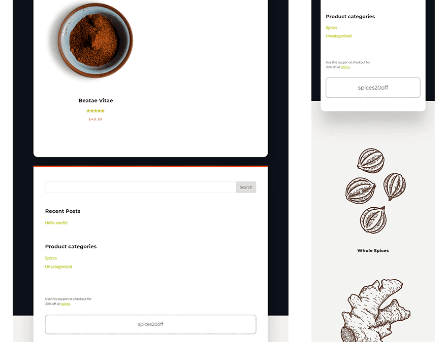 spice shop product category page template