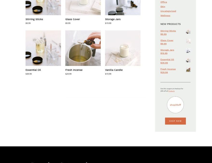 candle making product category page template