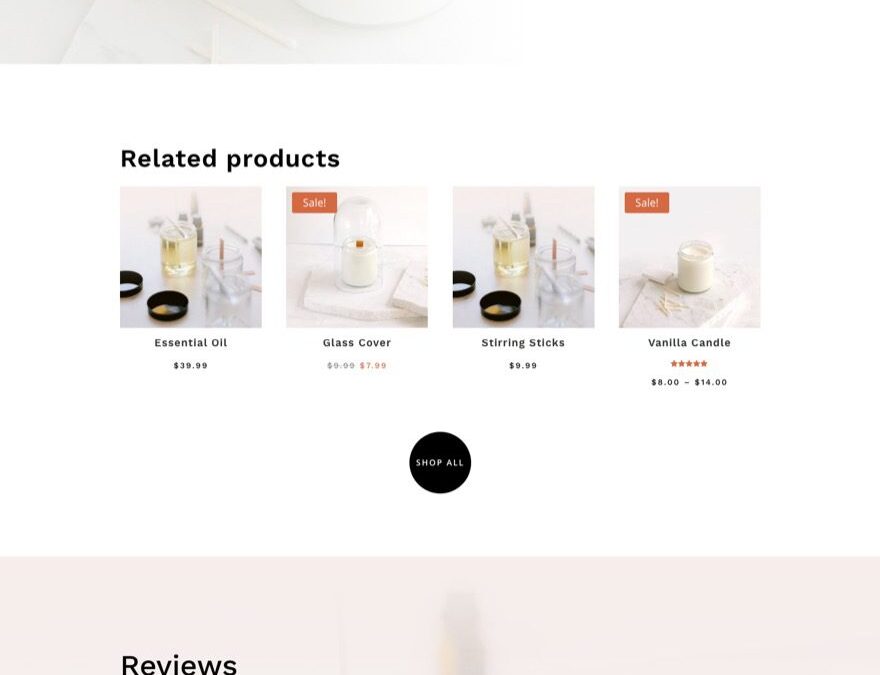 divi candle making product page template