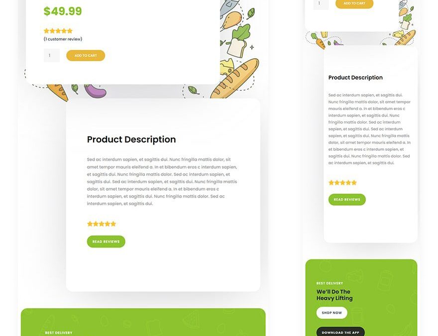 grocery delivery product page template