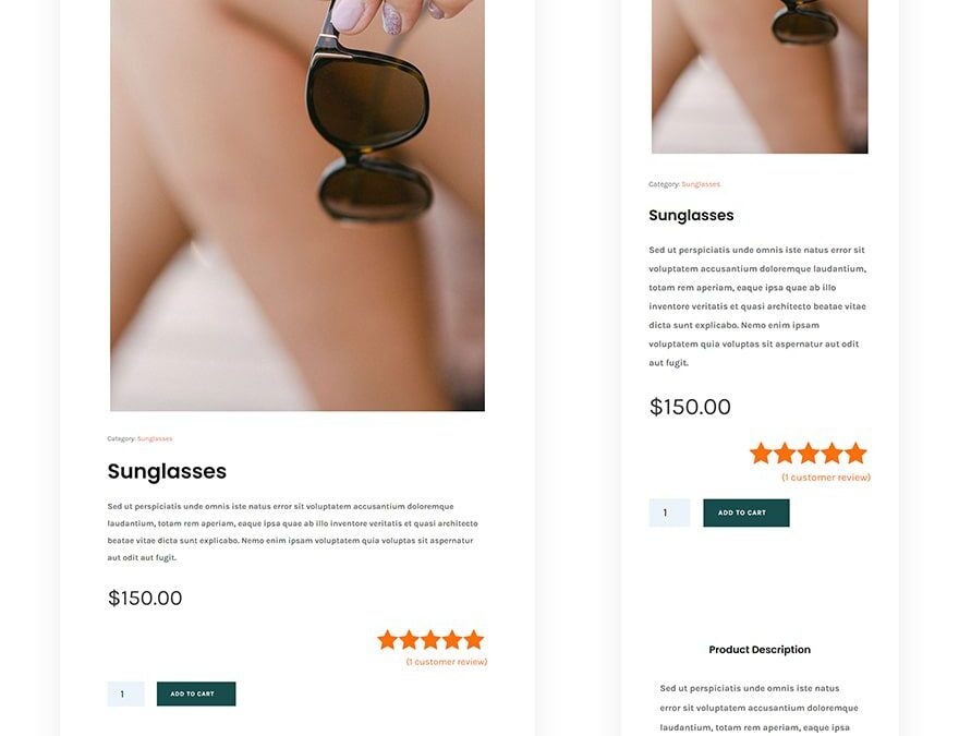 sunglasses shop product page template