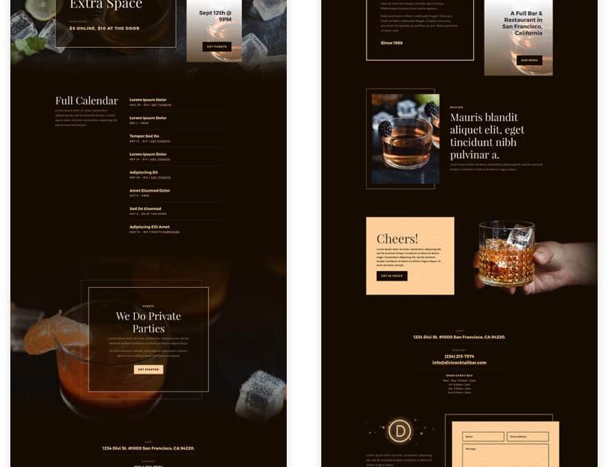 Get a FREE Bar Layout Pack for Divi