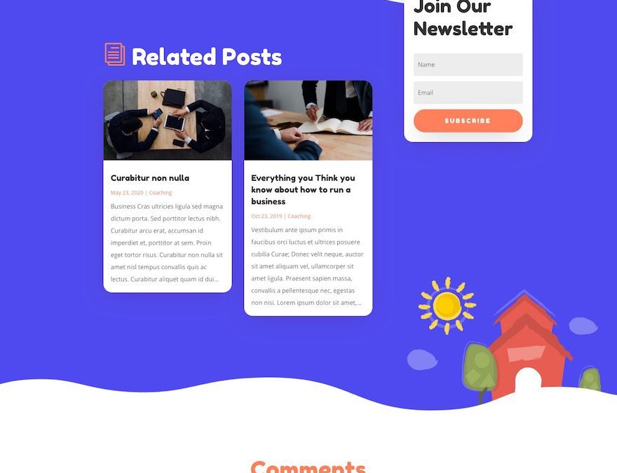 divi Daycare blog post template