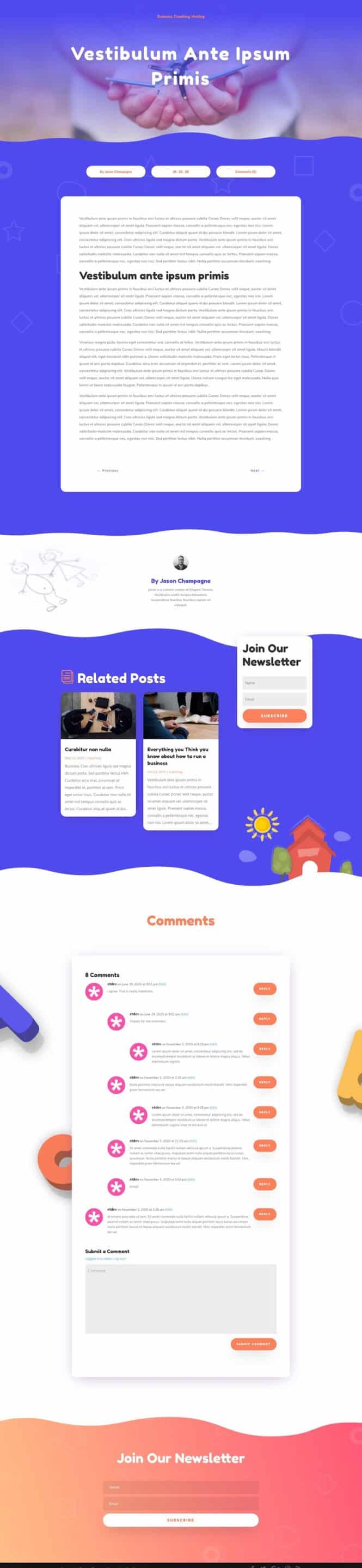 Get A FREE Blog Post Template For Divi's Daycare Layout Pack