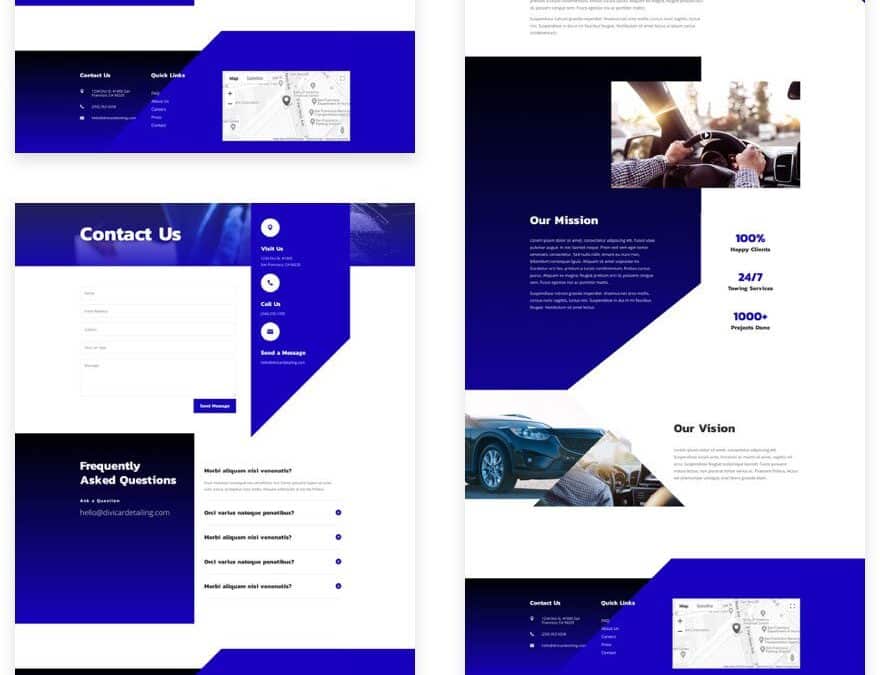 Divi Car Detailing Layout