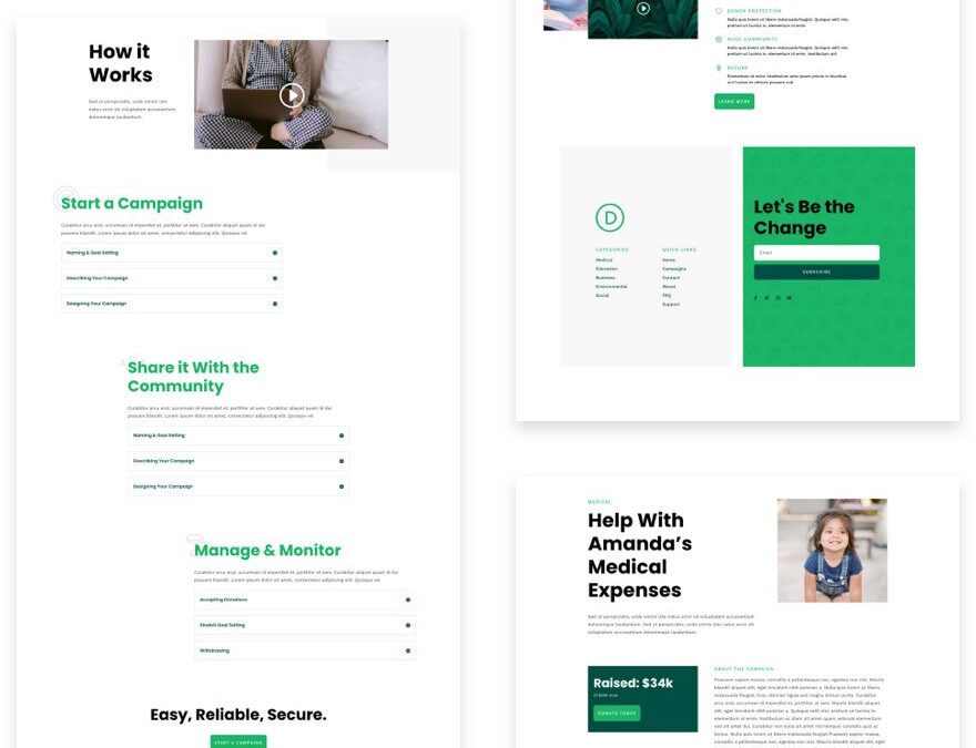 divi crowdfunding layout pack