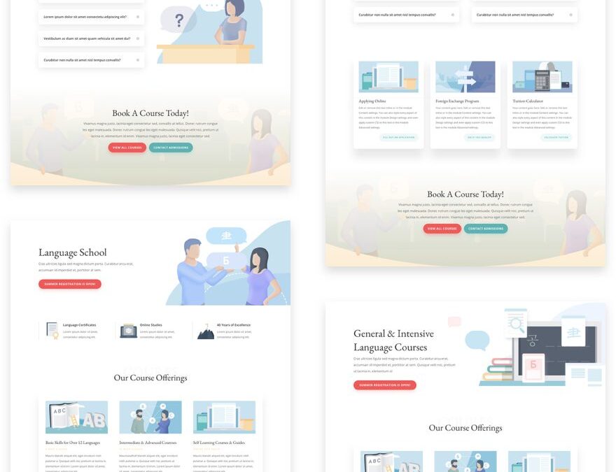 language school Divi layout pack