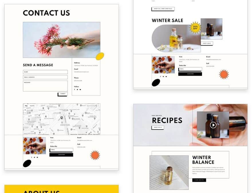 essential oils layout pack for Divi