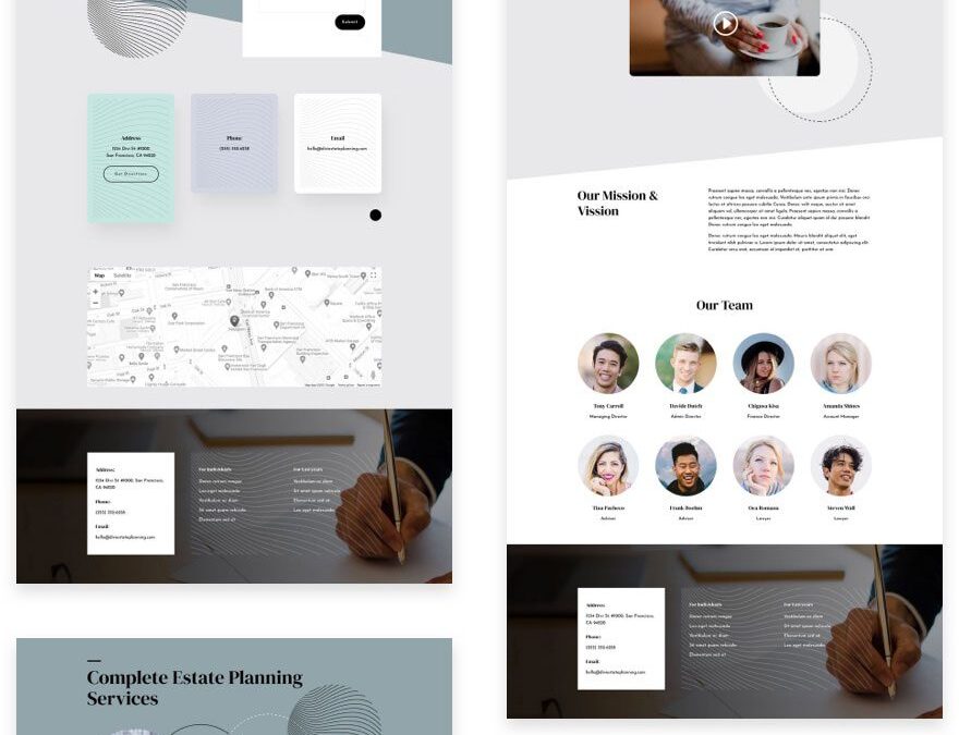 divi estate planning layout pack