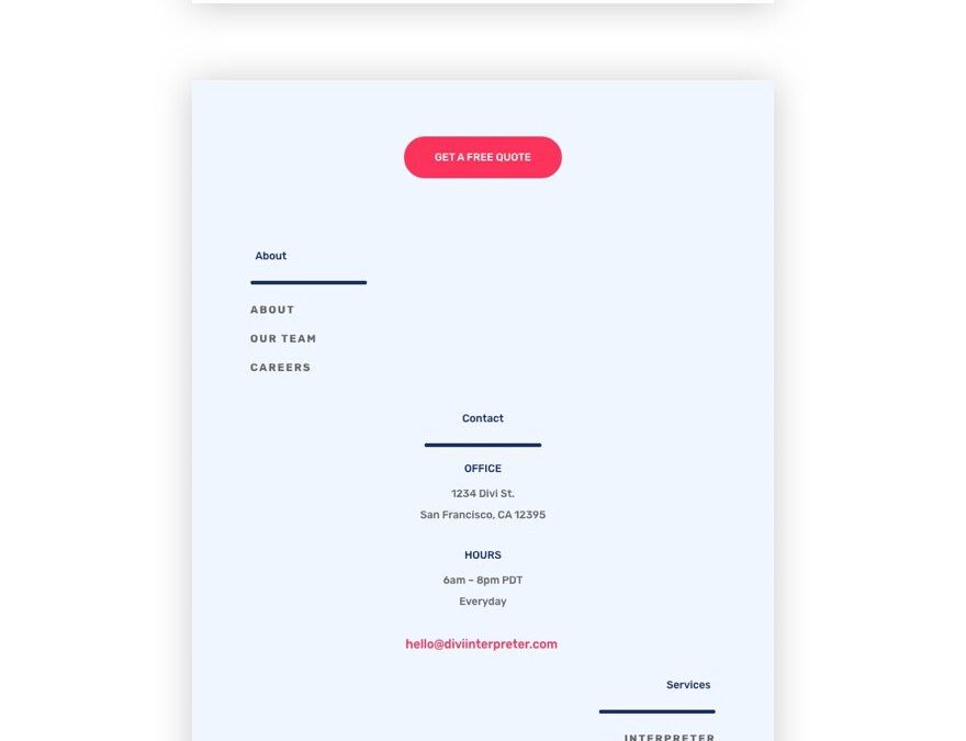Get a FREE Header & Footer Template for Divi's Interpreter Layout Pack