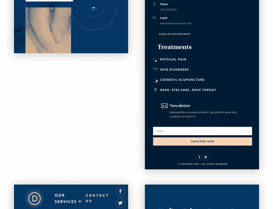 Get a FREE Header and Footer Layout for Divi's Acupuncture Layout Pack