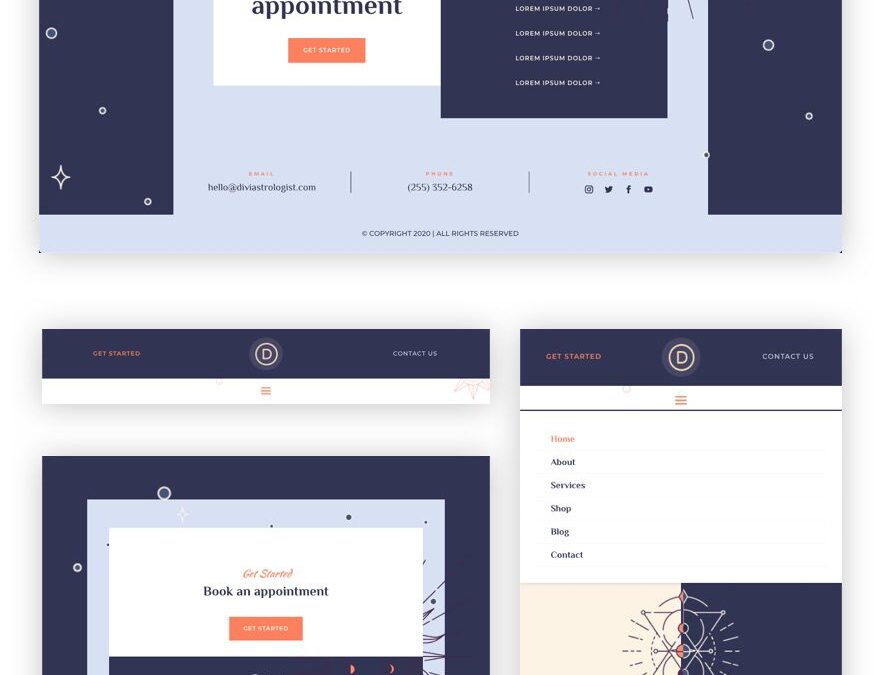 divi astrologer header and footer template