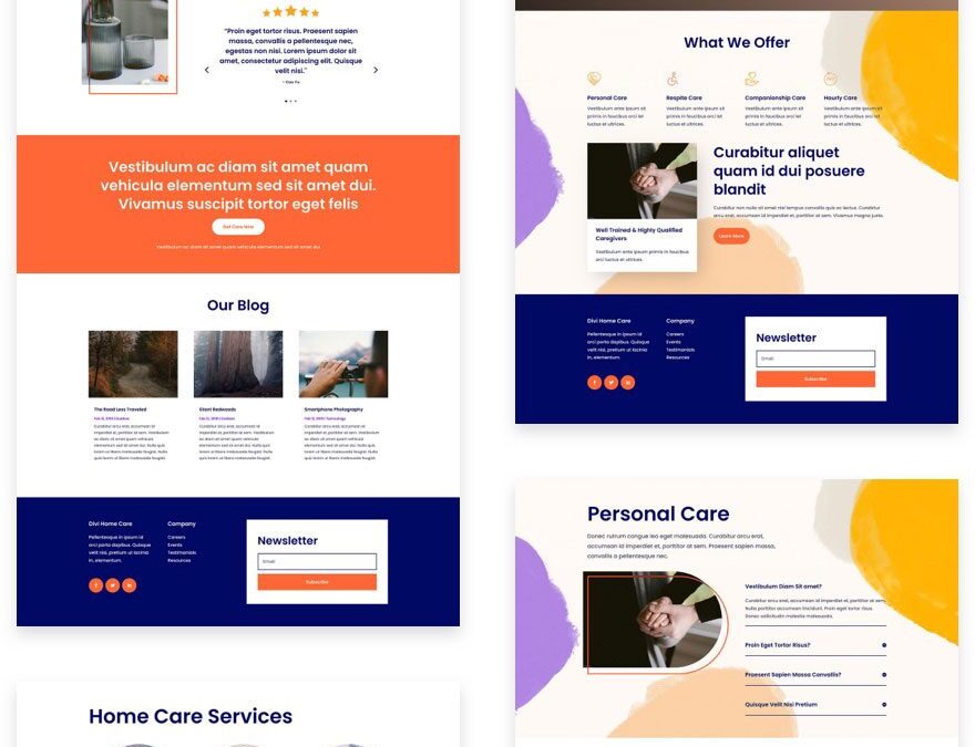 divi home care layout pack