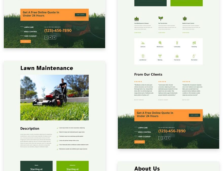 divi landscape maintenance layout pack