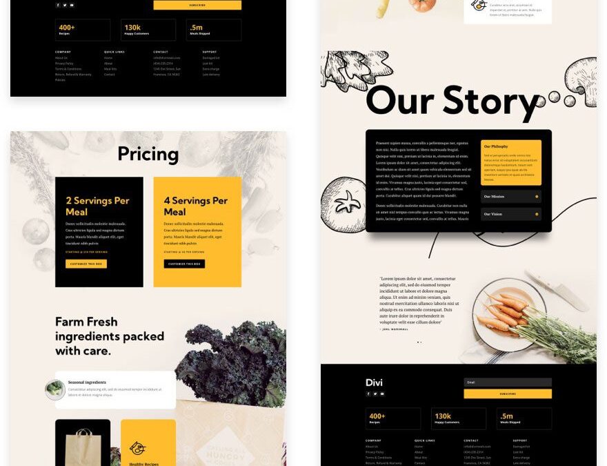 divi meal kit layout pack