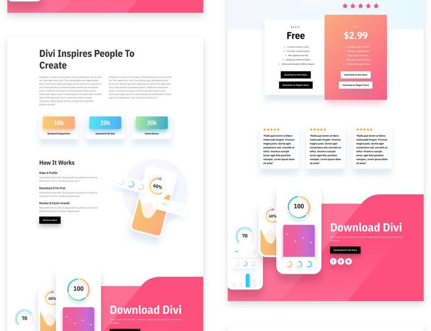 Divi Mobile App Layout Pack