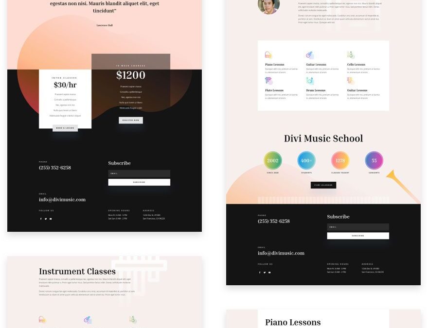 divi music teacher layout pack