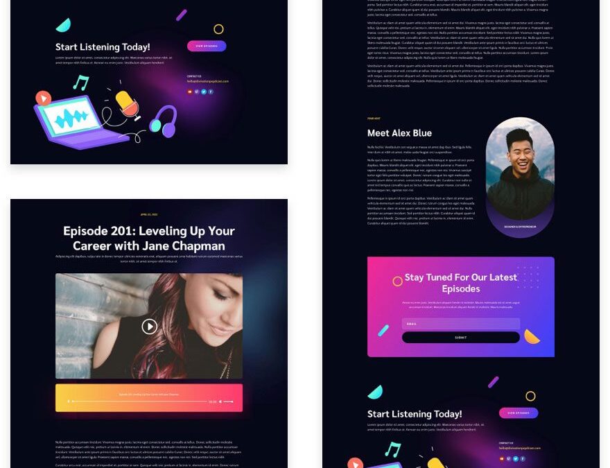 Get a FREE Podcaster Layout Pack for Divi