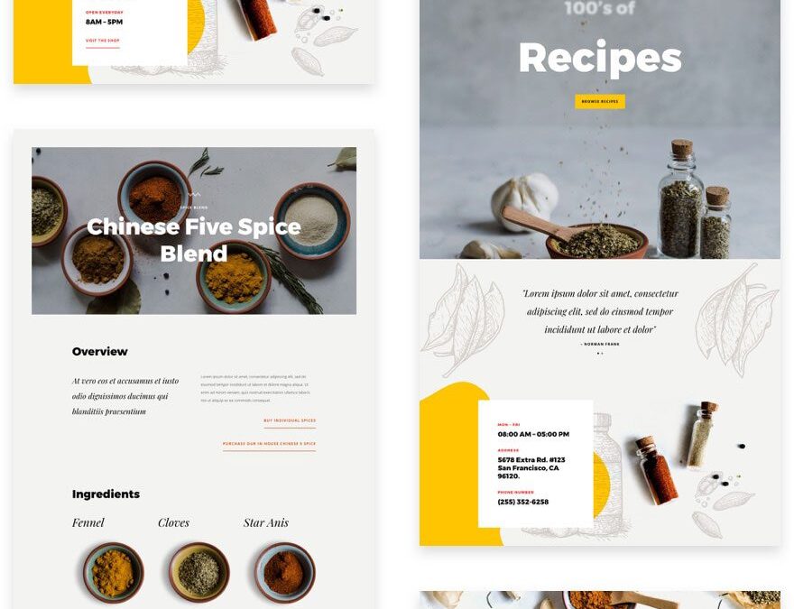 divi spice shop layout pack