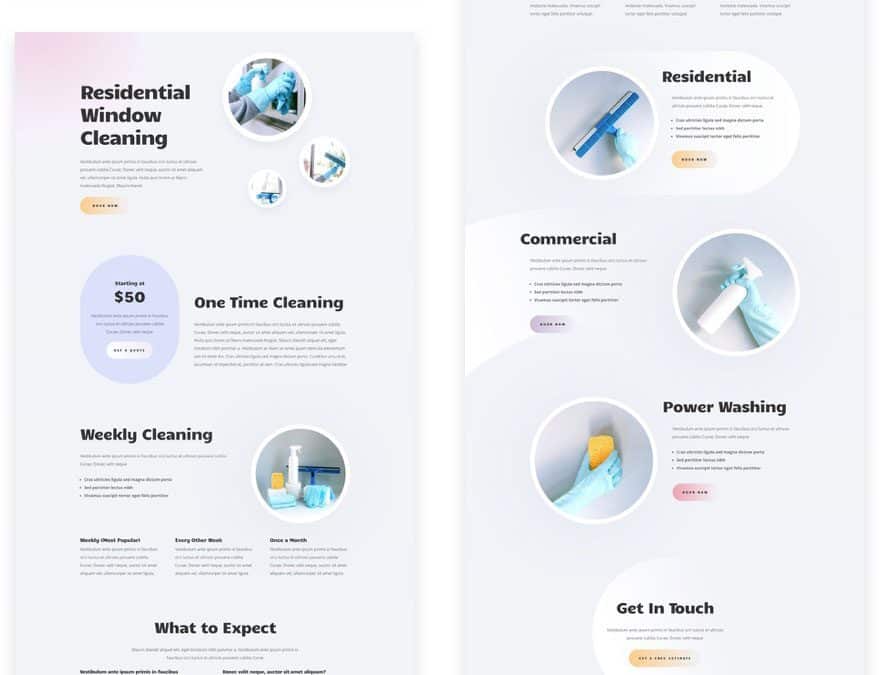 divi Window Cleaning layout pack