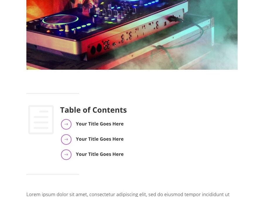 clickable table of contents