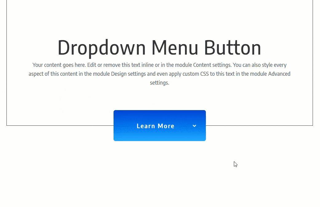 divi dropdown menu button