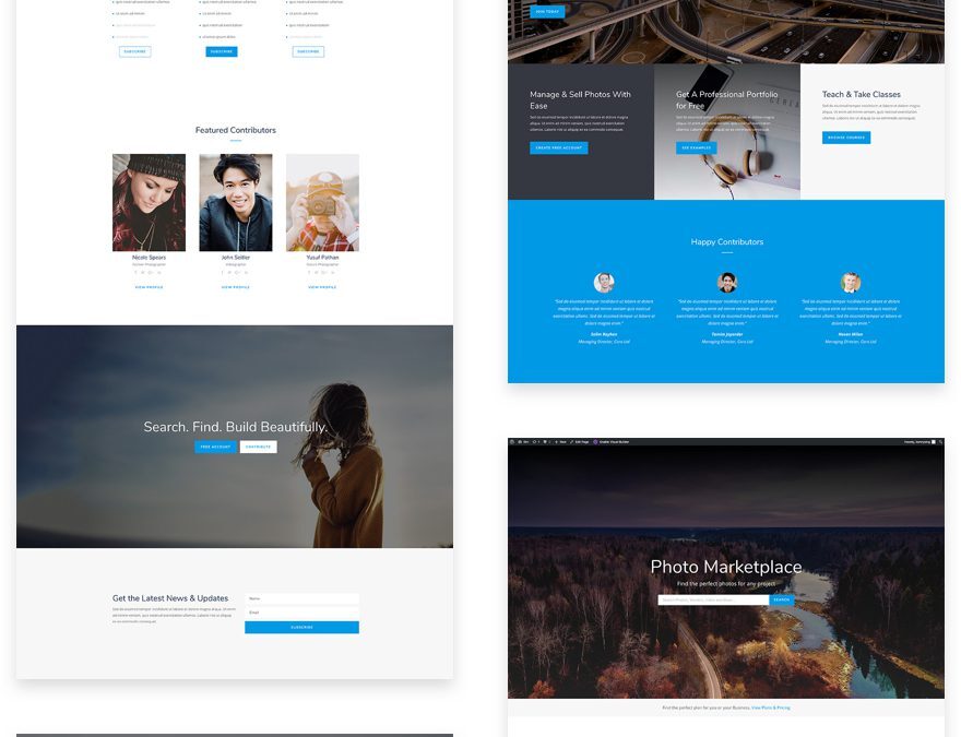 Download a Free Photo Marketplace Layout Pack for Divi