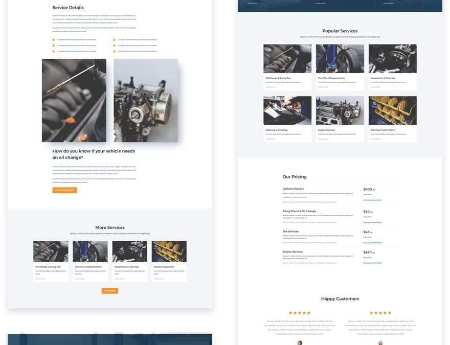 Get a FREE & Professional Divi Auto Repair Layout Pack