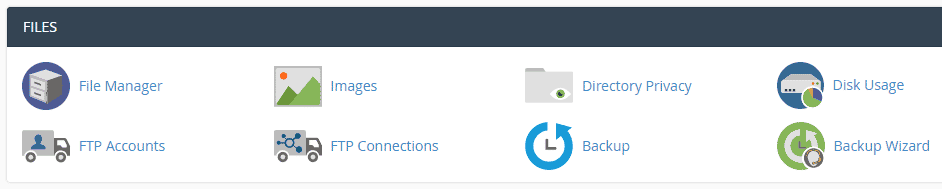 The cPanel file manager.