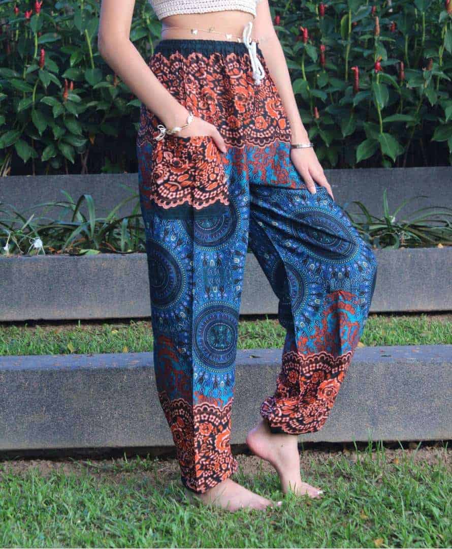 Green Boho Hippie Pant