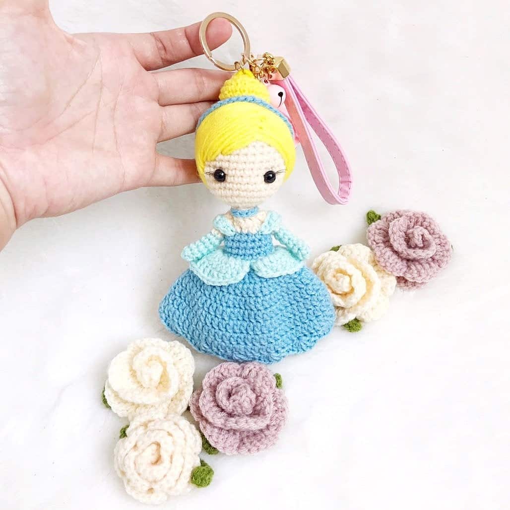 Crochet Cinderella Bag Charm/Handmade Cinderella Doll/Gift for girl for  Sale in West Covina, CA - OfferUp