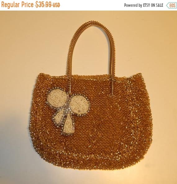 Japanese Vintage Beaded bag, Free Shipping