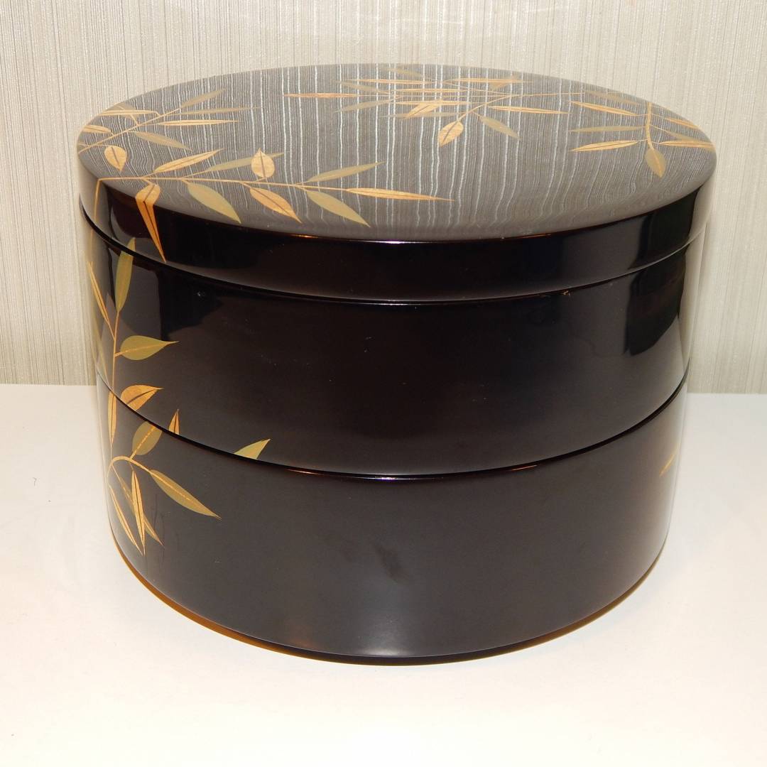 Chinese Antique Stacking Lunch Box with Lacquered Accents and