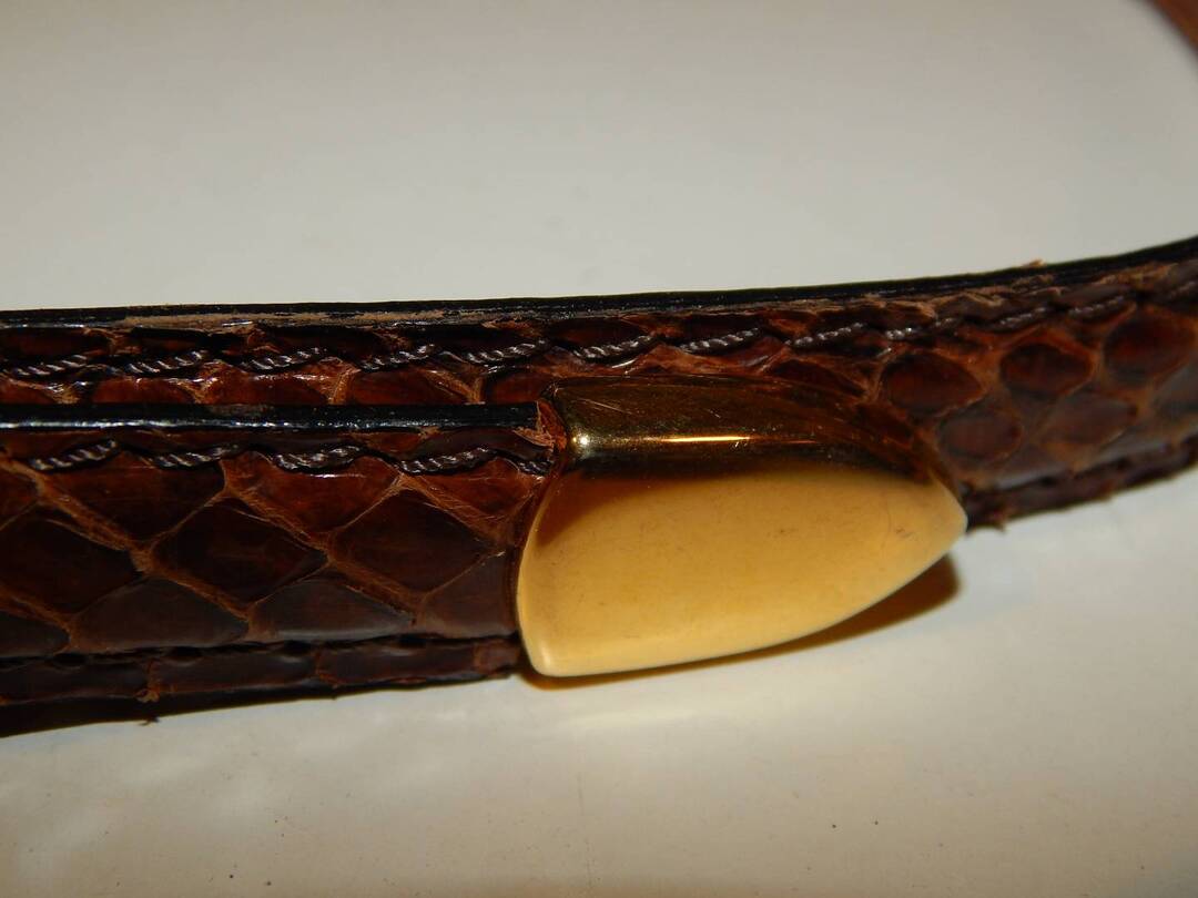 Vintage Made in France Sepcoeur Snake Skin Belt From 1980s. 