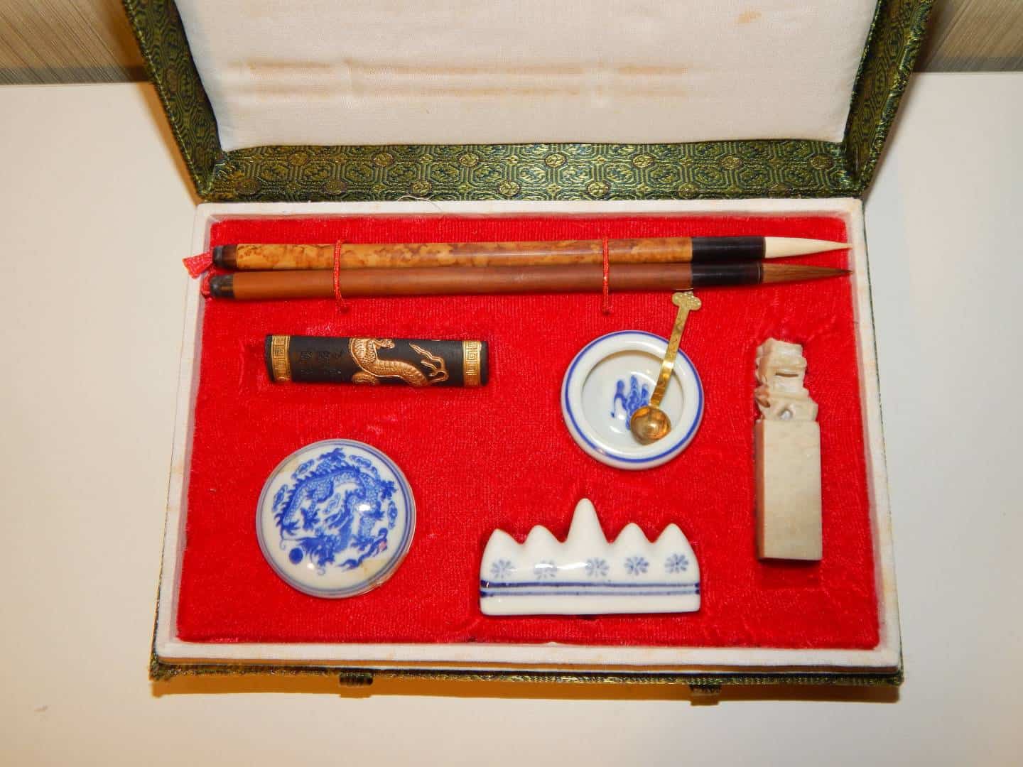 Calligraphy Set in Brocade Box