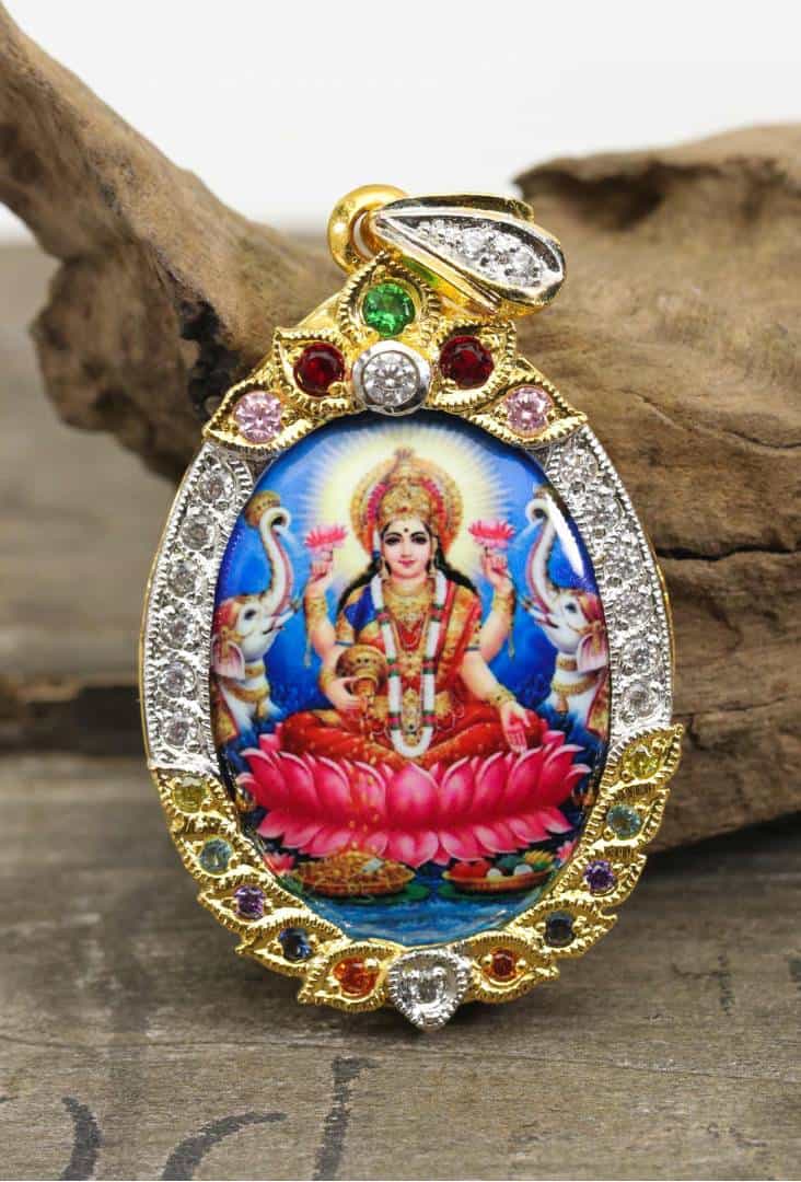 Phra Maa Lakshmi Locket Jewelry Hindu God,om Success Magic Wealth 