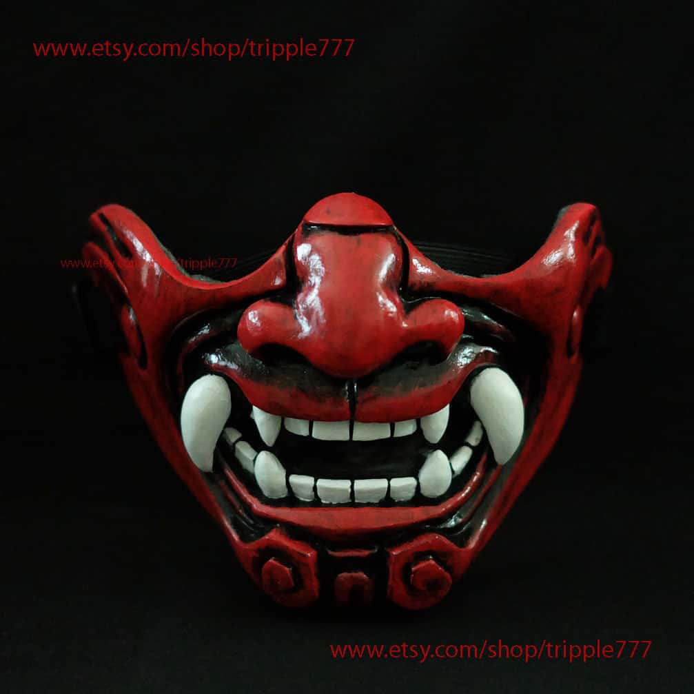 Half Face Airsoft Paintball Motorcycle Mask, Cool Badass Evil Demon ...