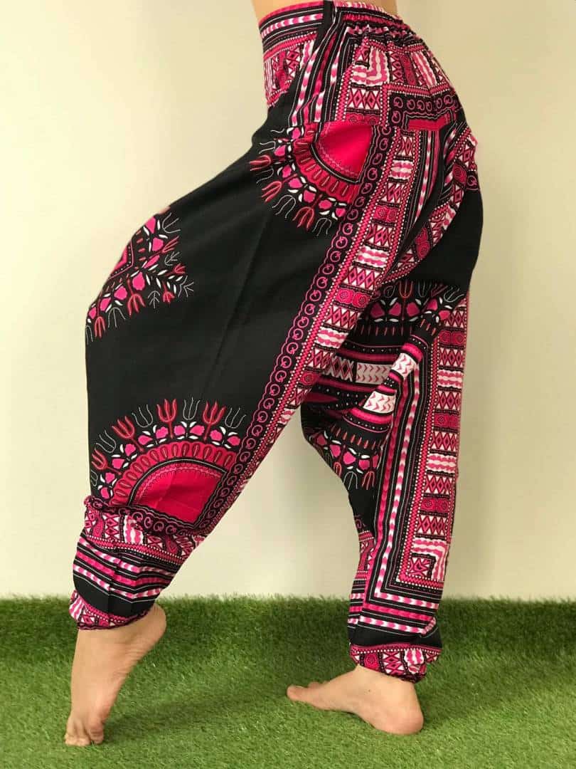 HR0019 Dashiki Design, Harem Pants ,Handmade pants, Thick Smock Waist Low  Crotch,Bohemian Harem cotton pants, African Dashiki Harem, Aladdin -  LaFactory