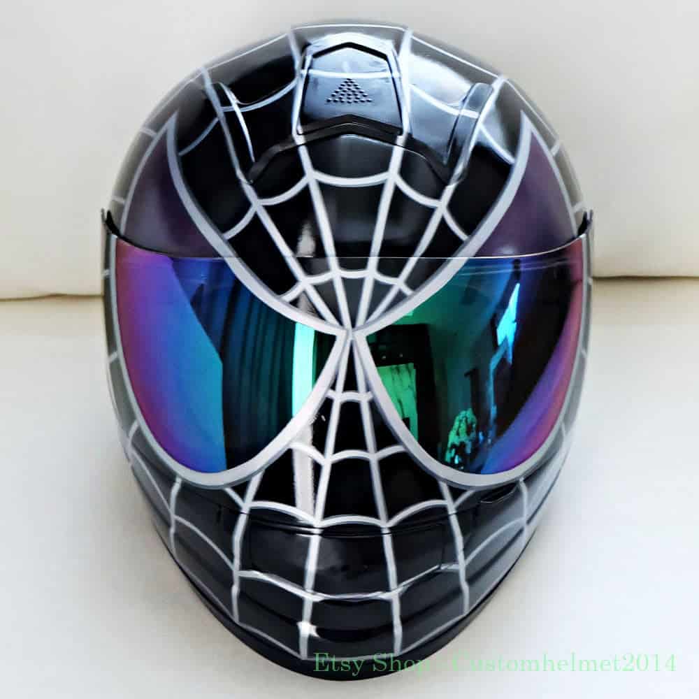 black spiderman helmet