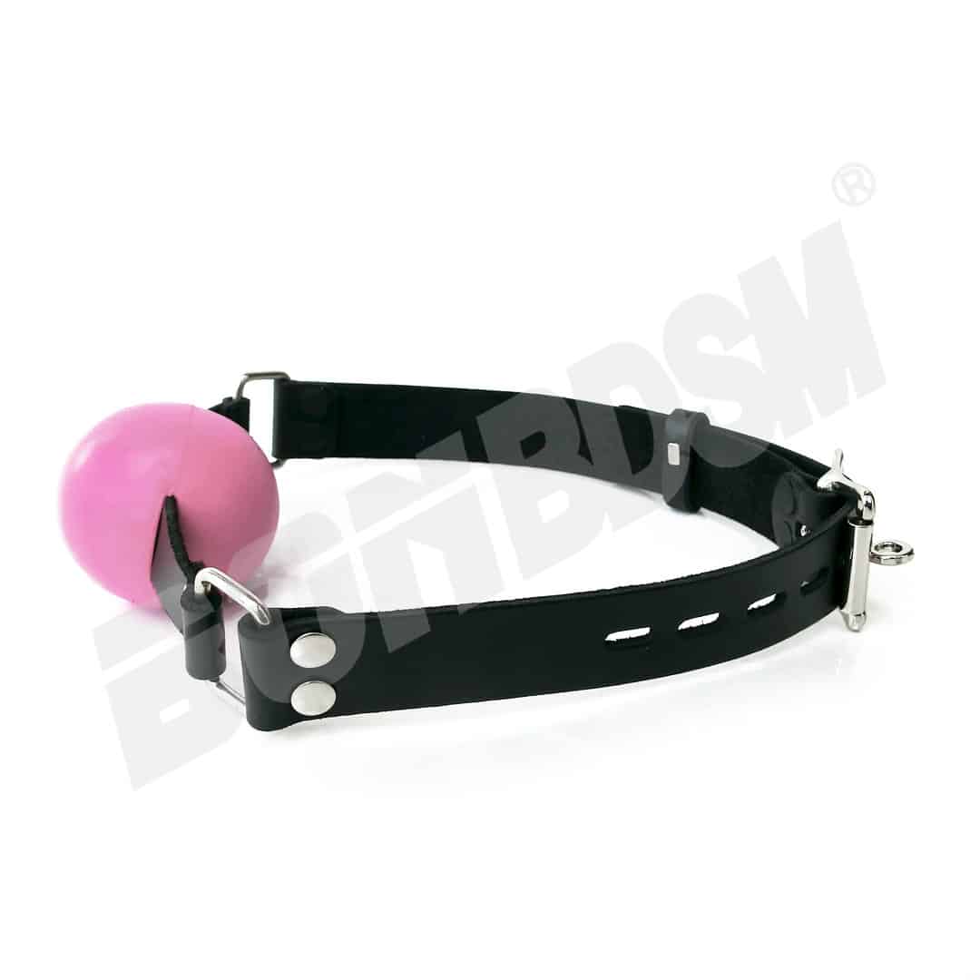 Silicone Ball Gag - Bondage Restraint Mouth Plug with Genuine Leather Strap  - NOT FROM RUBBER, Mature - LaFactory