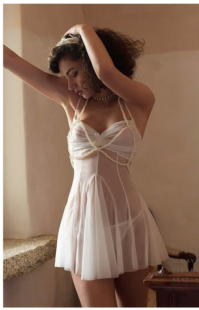 Long elegant white lingerie –